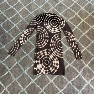 Rachel Roy Brown Mesh Pattern Dress